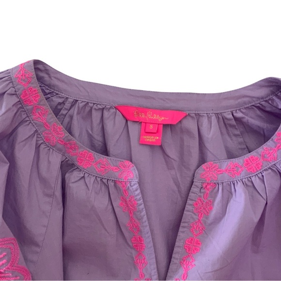 Lilly Pulitzer Embroidered Revina Tunic in Purple Iris Size S - Picture 4 of 5